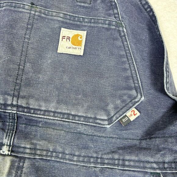 Carhartt FR Flame Resistant Men's 42x34 Double Knee Bib Overall Navy 101627-410 - Picture 4 of 16
